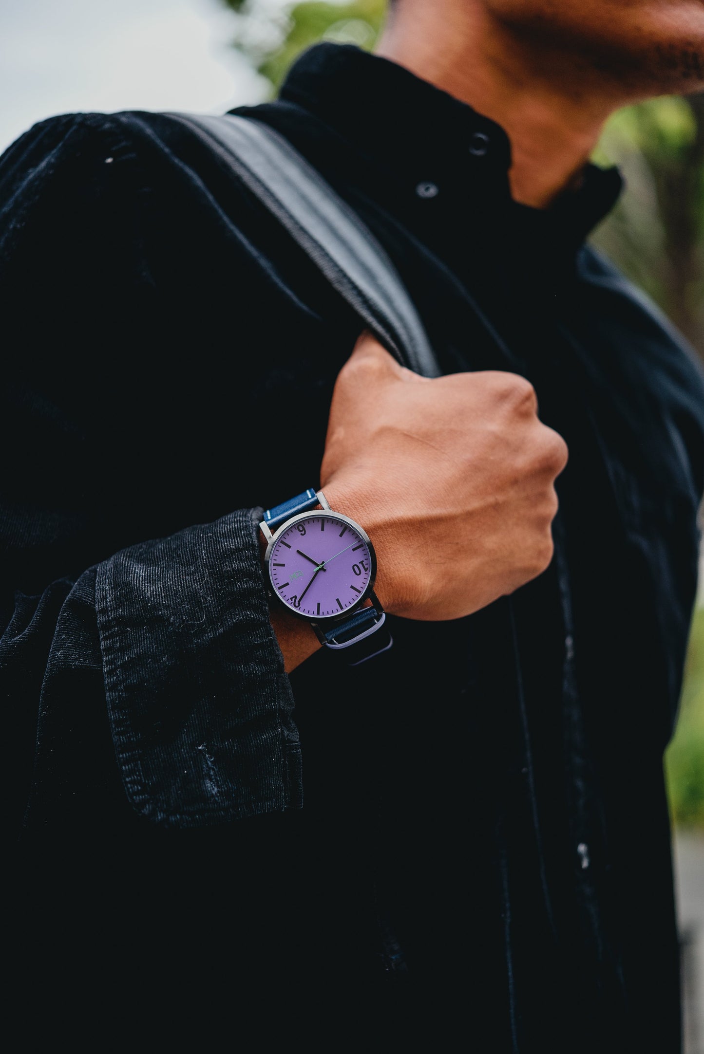 Kenwood Purple/Navy Leather Wrist Watch